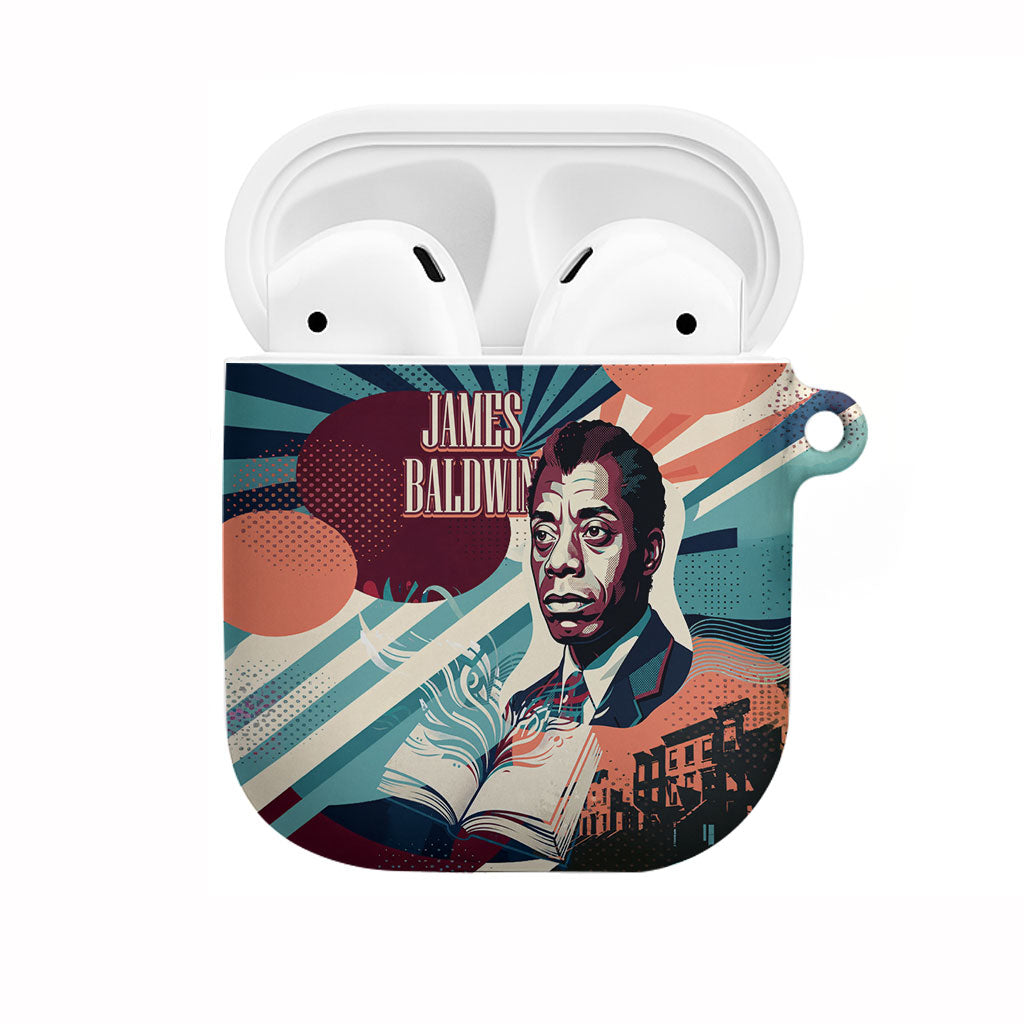 James Baldwin Let The Truth Stand Tall AirPods Case Retro Pop Art Vintage Book Writer Portrait