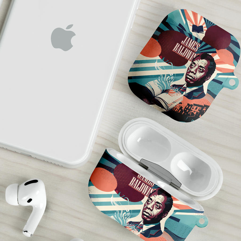 James Baldwin Let The Truth Stand Tall AirPods Case Retro Pop Art Vintage Book Writer Portrait