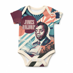 James Baldwin Let The Truth Stand Tall Baby Onesie Retro Pop Art Vintage Book Writer Portrait