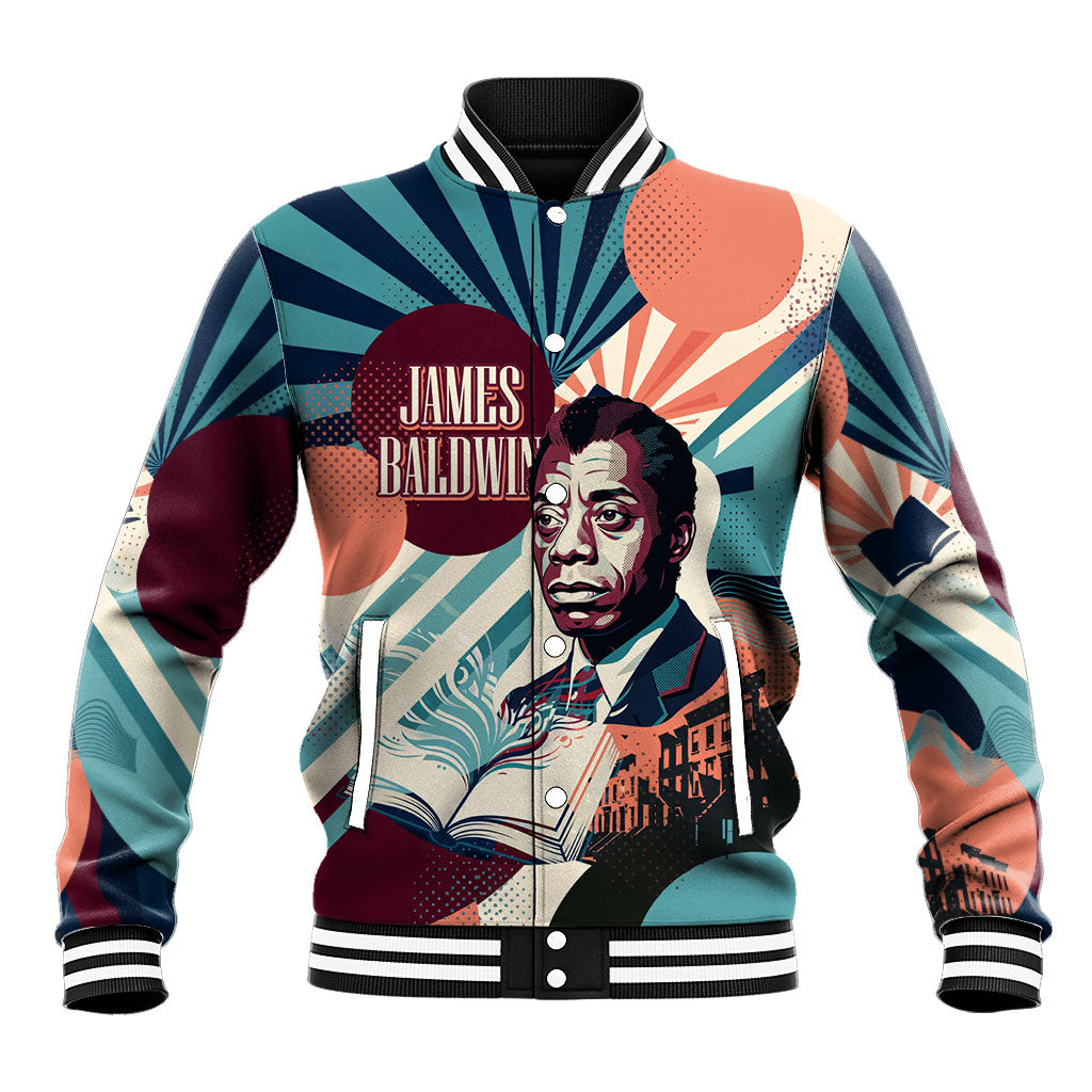 James Baldwin Let The Truth Stand Tall Baseball Jacket Retro Pop Art Vintage Book Writer Portrait