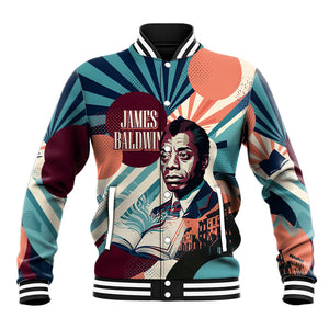 James Baldwin Let The Truth Stand Tall Baseball Jacket Retro Pop Art Vintage Book Writer Portrait