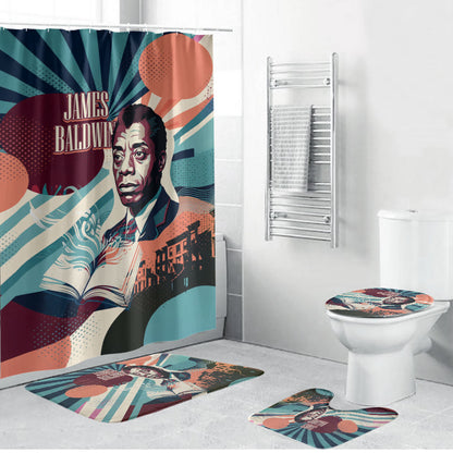 James Baldwin Let The Truth Stand Tall Bathroom Set Retro Pop Art Vintage Book Writer Portrait