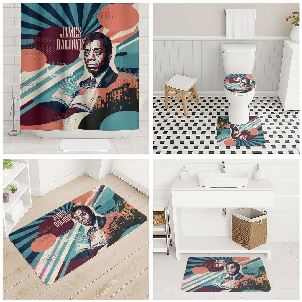 James Baldwin Let The Truth Stand Tall Bathroom Set Retro Pop Art Vintage Book Writer Portrait