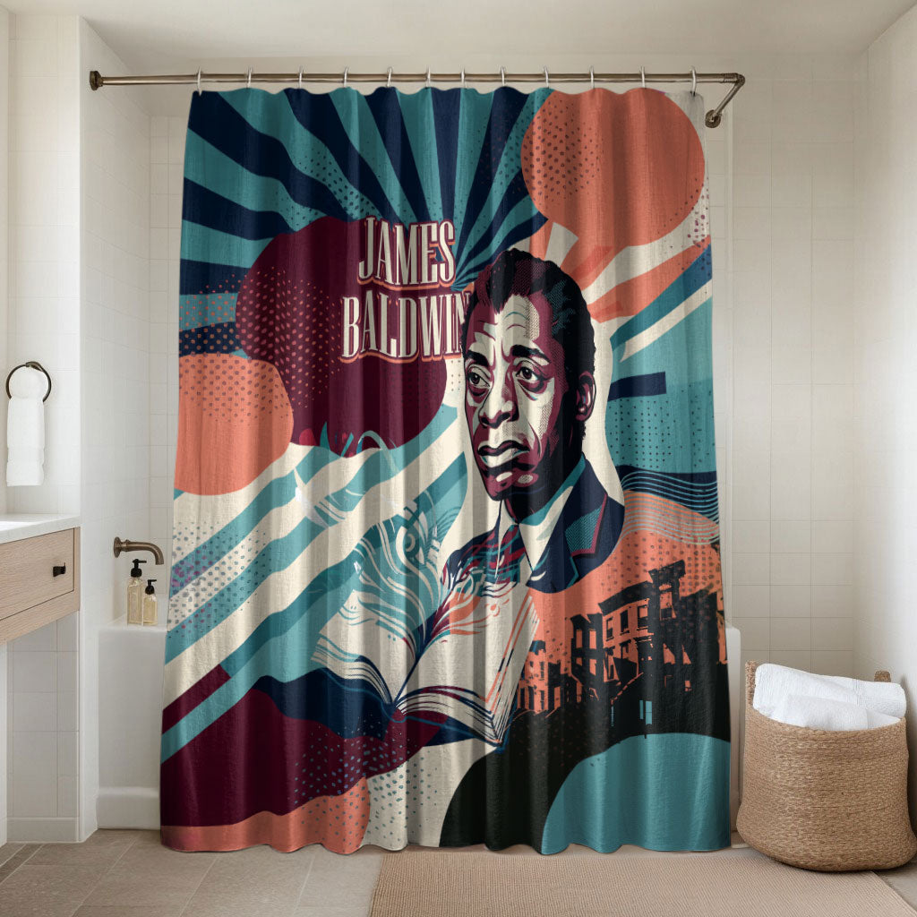 James Baldwin Let The Truth Stand Tall Bathroom Set Retro Pop Art Vintage Book Writer Portrait