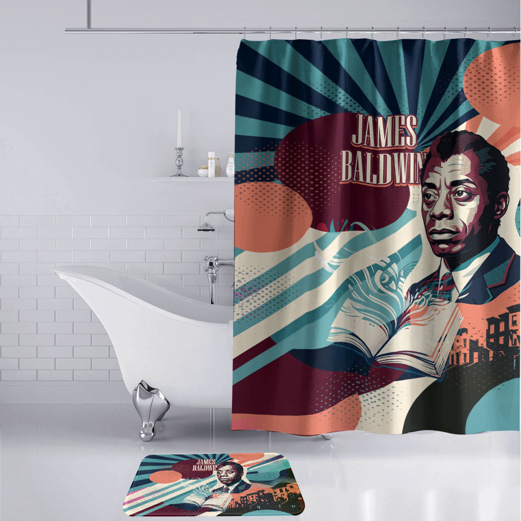 James Baldwin Let The Truth Stand Tall Bathroom Set Retro Pop Art Vintage Book Writer Portrait