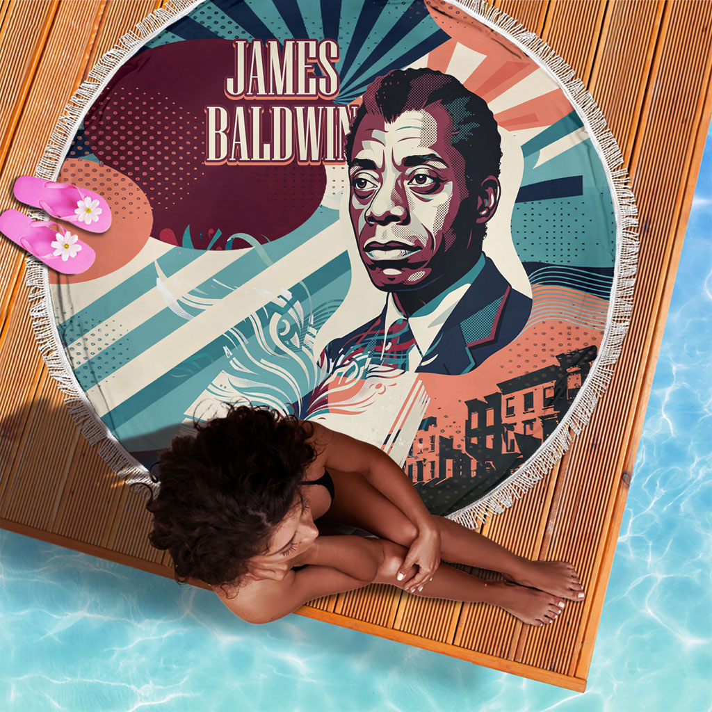 James Baldwin Let The Truth Stand Tall Beach Blanket Retro Pop Art Vintage Book Writer Portrait