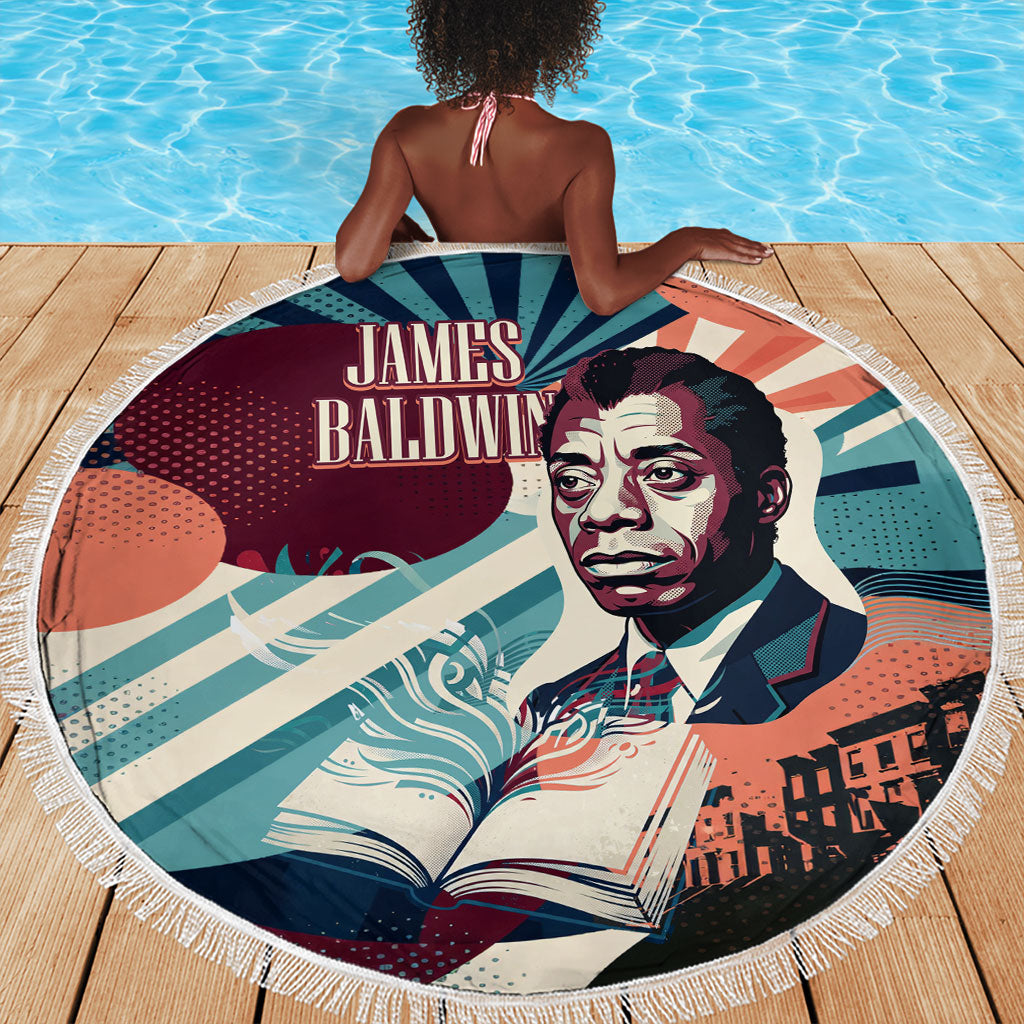 James Baldwin Let The Truth Stand Tall Beach Blanket Retro Pop Art Vintage Book Writer Portrait