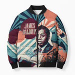James Baldwin Let The Truth Stand Tall Bomber Puffer Jacket Retro Pop Art Vintage Book Writer Portrait