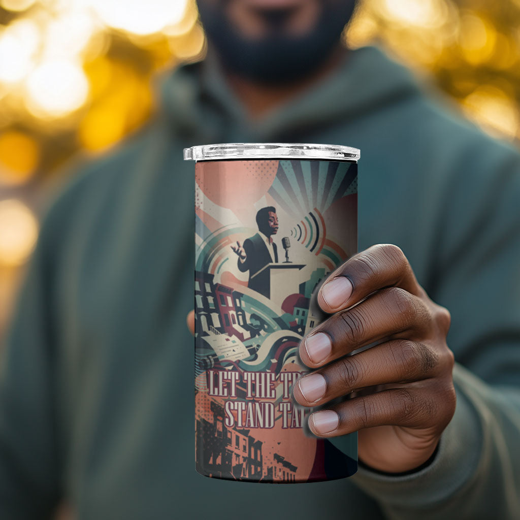 James Baldwin Let The Truth Stand Tall 4 in 1 Can Cooler Tumbler Retro Pop Art Vintage Book Writer Portrait