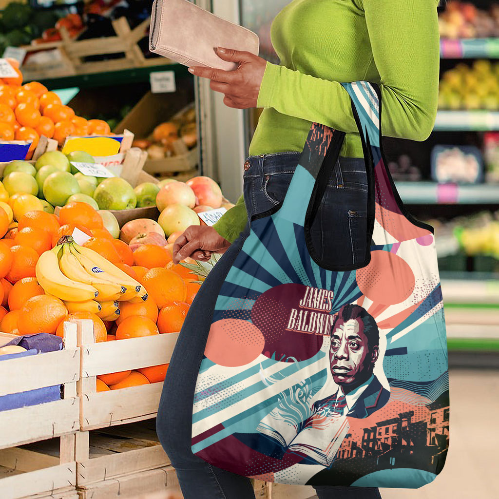 James Baldwin Let The Truth Stand Tall Grocery Bag Retro Pop Art Vintage Book Writer Portrait