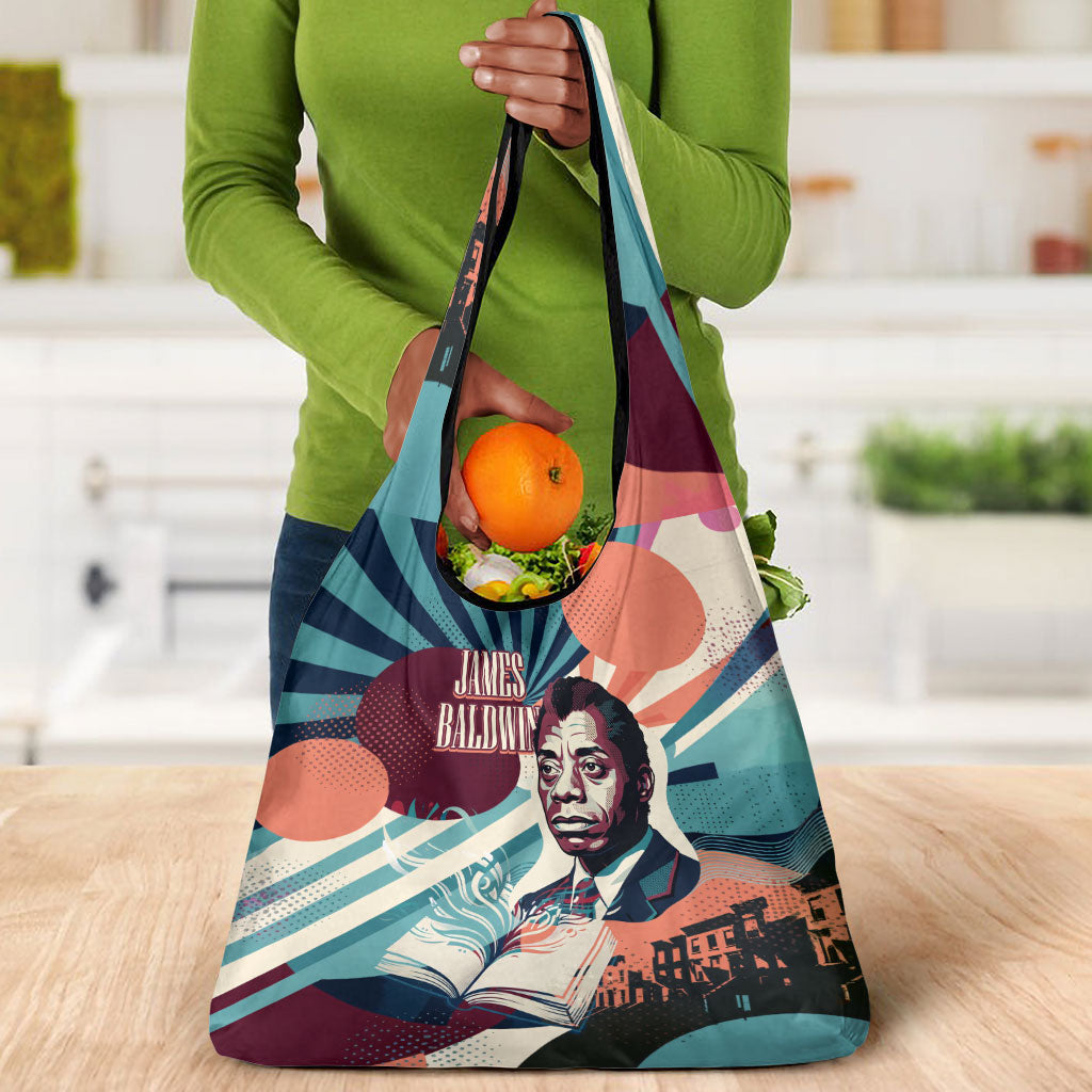 James Baldwin Let The Truth Stand Tall Grocery Bag Retro Pop Art Vintage Book Writer Portrait