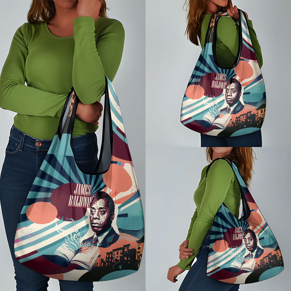 James Baldwin Let The Truth Stand Tall Grocery Bag Retro Pop Art Vintage Book Writer Portrait