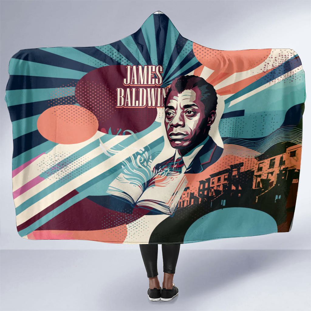 James Baldwin Let The Truth Stand Tall Hooded Blanket Retro Pop Art Vintage Book Writer Portrait