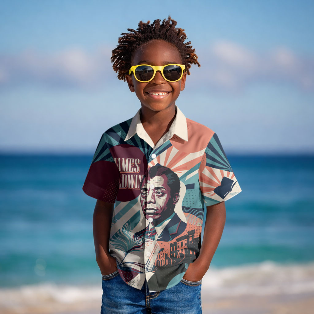 James Baldwin Let The Truth Stand Tall Kid Hawaiian Shirt Retro Pop Art Vintage Book Writer Portrait