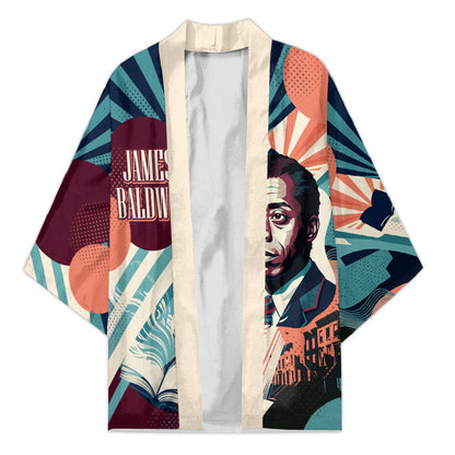 James Baldwin Let The Truth Stand Tall Kimono Retro Pop Art Vintage Book Writer Portrait