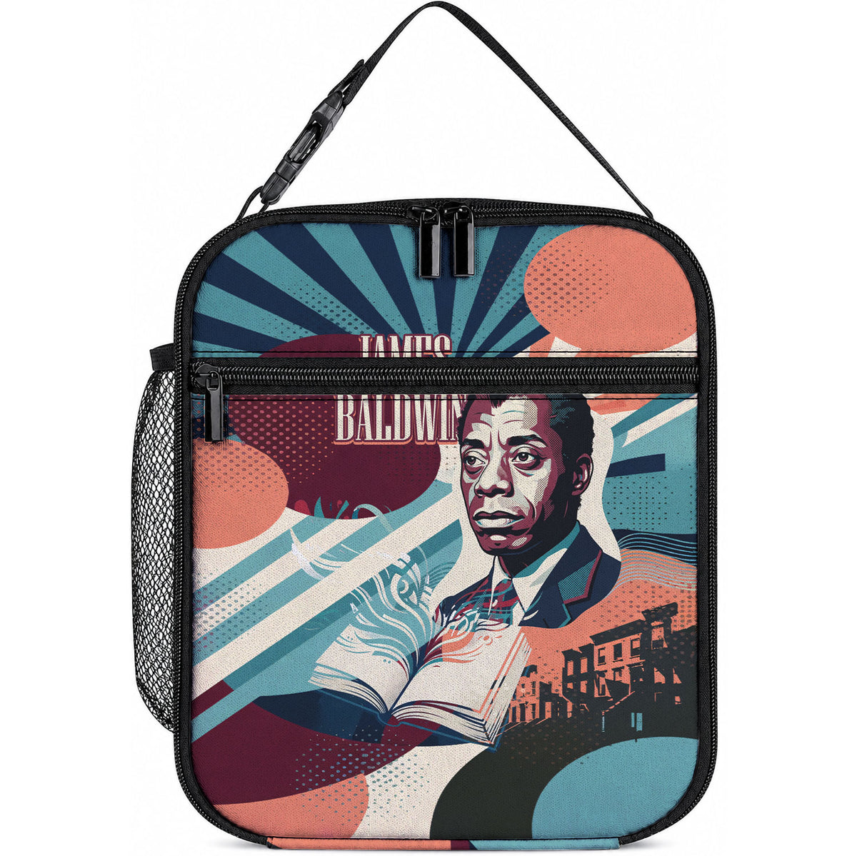 James Baldwin Let The Truth Stand Tall Lunch Bag Retro Pop Art Vintage Book Writer Portrait