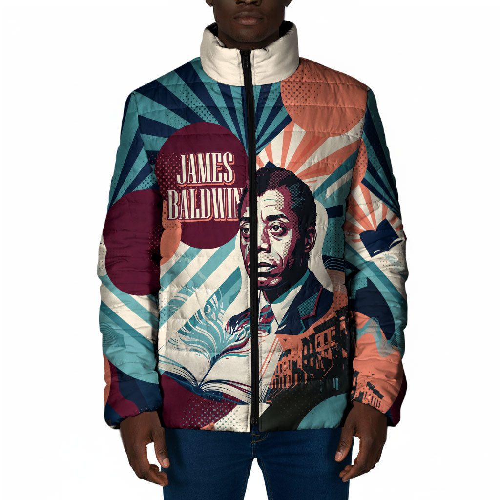 James Baldwin Let The Truth Stand Tall Padded Jacket Retro Pop Art Vintage Book Writer Portrait