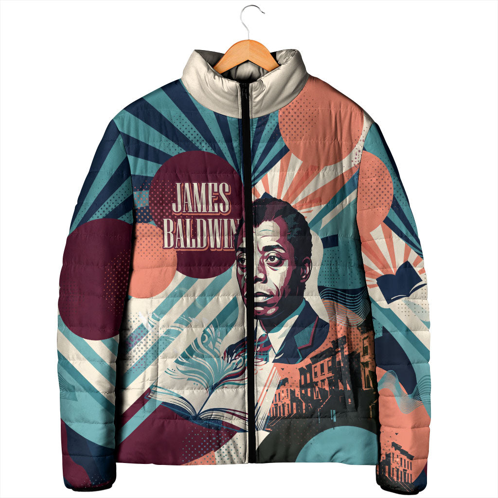 James Baldwin Let The Truth Stand Tall Padded Jacket Retro Pop Art Vintage Book Writer Portrait