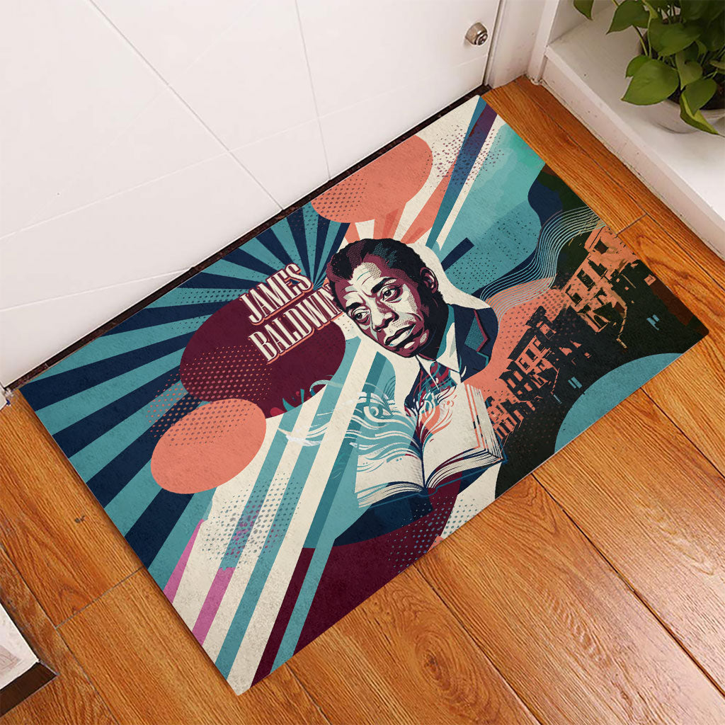 James Baldwin Let The Truth Stand Tall Rubber Doormat Retro Pop Art Vintage Book Writer Portrait