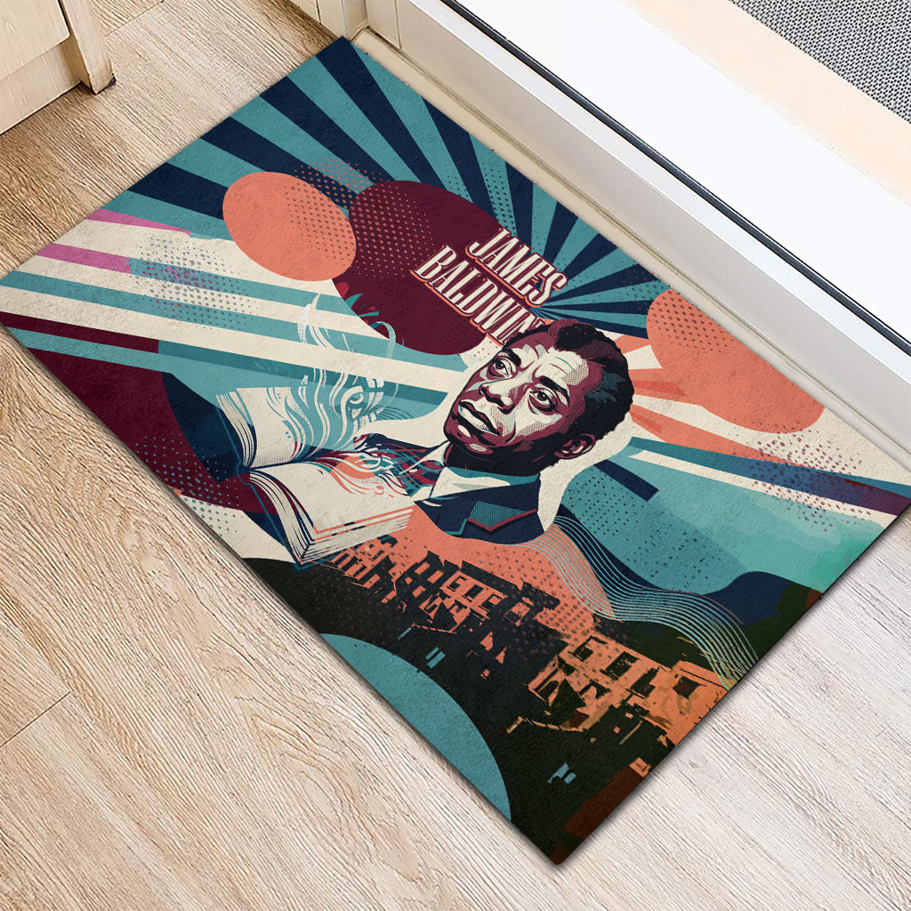 James Baldwin Let The Truth Stand Tall Rubber Doormat Retro Pop Art Vintage Book Writer Portrait