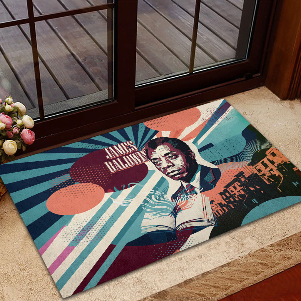 James Baldwin Let The Truth Stand Tall Rubber Doormat Retro Pop Art Vintage Book Writer Portrait