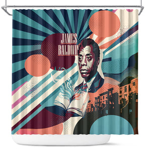 James Baldwin Let The Truth Stand Tall Shower Curtain Retro Pop Art Vintage Book Writer Portrait
