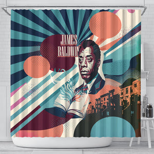 James Baldwin Let The Truth Stand Tall Shower Curtain Retro Pop Art Vintage Book Writer Portrait