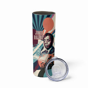 James Baldwin Let The Truth Stand Tall Skinny Tumbler Retro Pop Art Vintage Book Writer Portrait