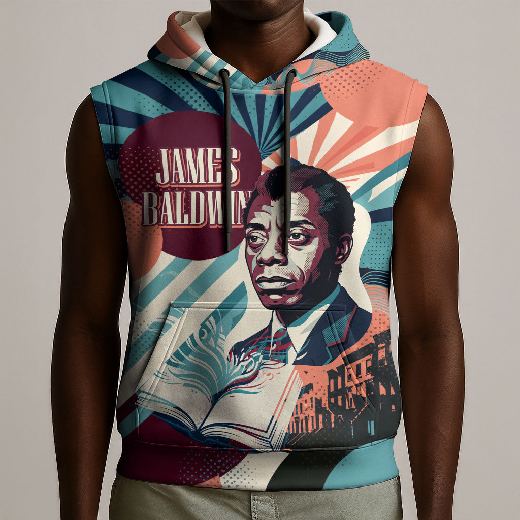 James Baldwin Let The Truth Stand Tall Sleeveless Hoodie Retro Pop Art Vintage Book Writer Portrait