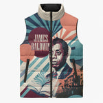 James Baldwin Let The Truth Stand Tall Sleeveless Puffer Jacket Retro Pop Art Vintage Book Writer Portrait
