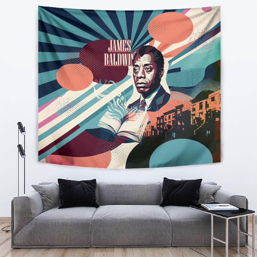 James Baldwin Let The Truth Stand Tall Tapestry Retro Pop Art Vintage Book Writer Portrait