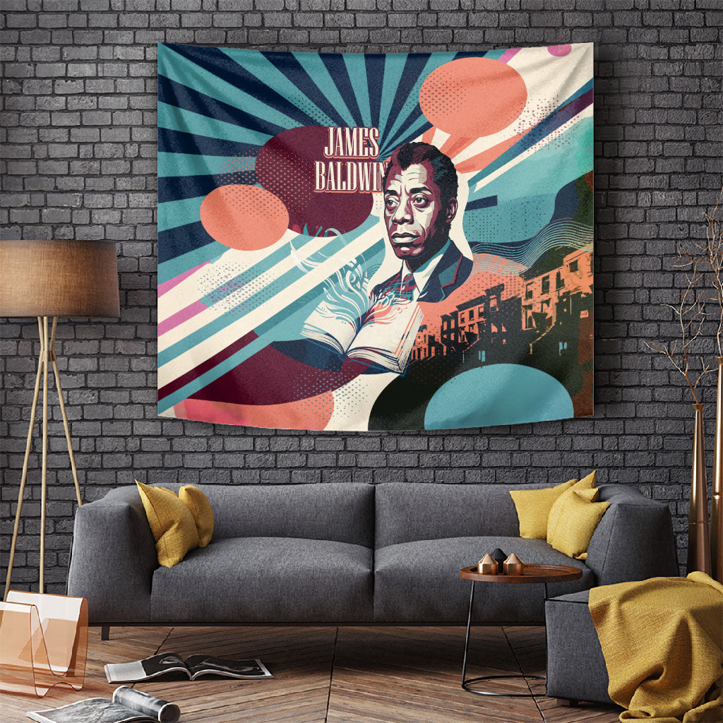 James Baldwin Let The Truth Stand Tall Tapestry Retro Pop Art Vintage Book Writer Portrait