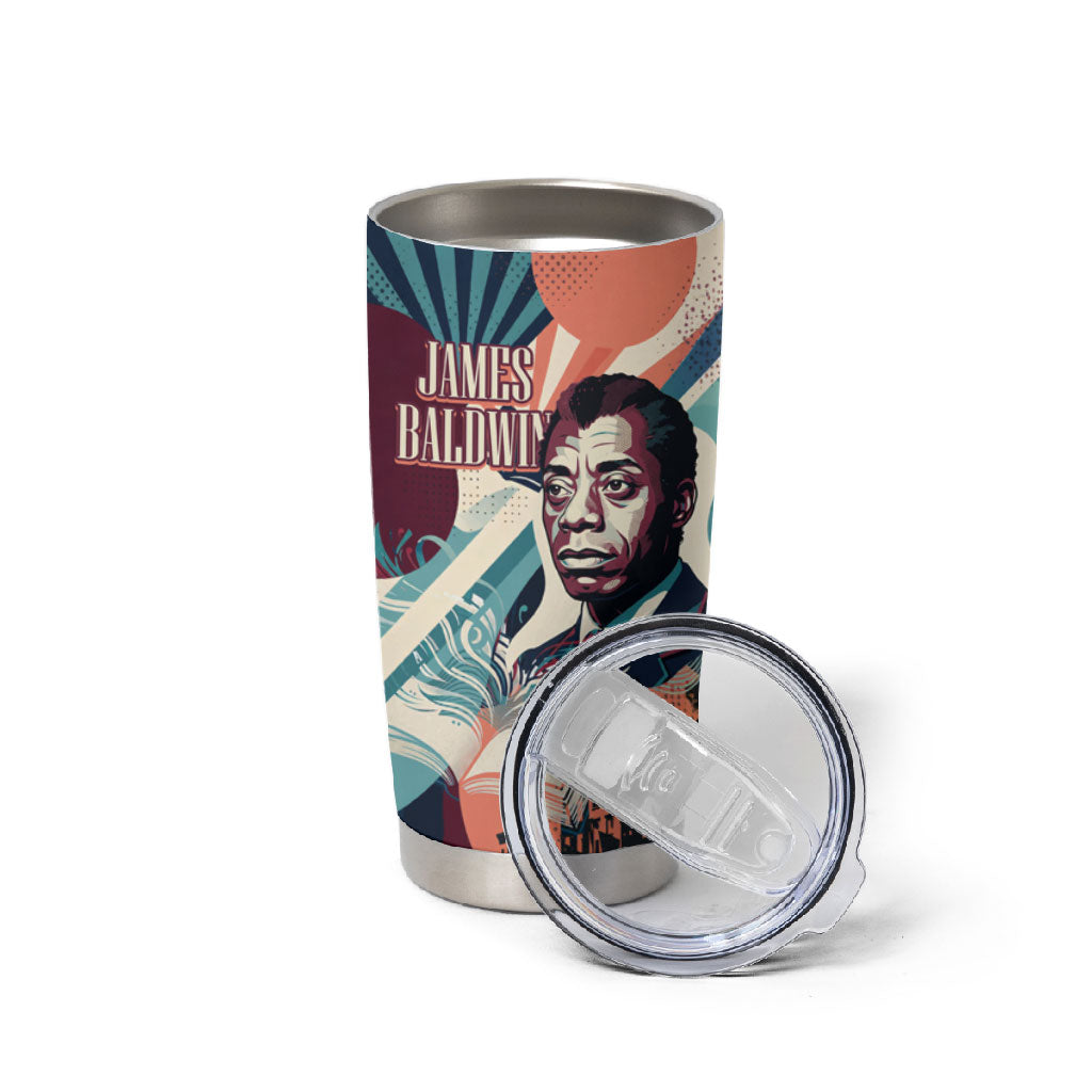 James Baldwin Let The Truth Stand Tall Tumbler Cup Retro Pop Art Vintage Book Writer Portrait