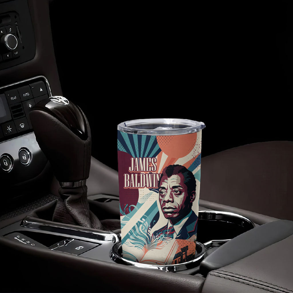 James Baldwin Let The Truth Stand Tall Tumbler Cup Retro Pop Art Vintage Book Writer Portrait