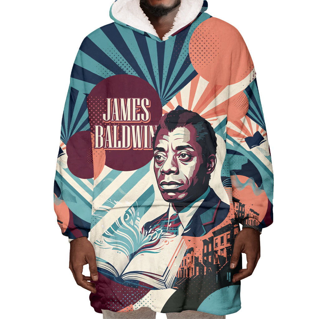 James Baldwin Let The Truth Stand Tall Wearable Blanket Hoodie Retro Pop Art Vintage Book Writer Portrait