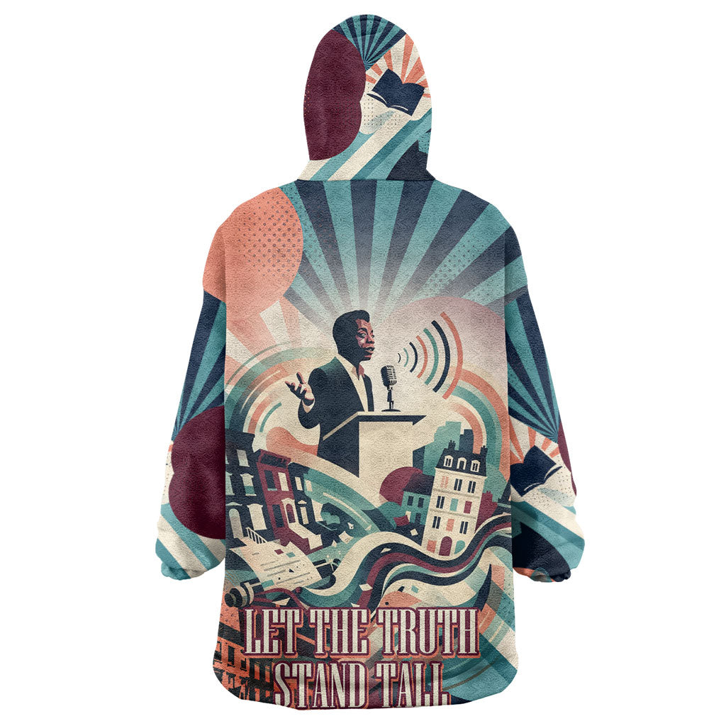 James Baldwin Let The Truth Stand Tall Wearable Blanket Hoodie Retro Pop Art Vintage Book Writer Portrait