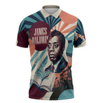 James Baldwin Let The Truth Stand Tall Zipper Polo Shirt Retro Pop Art Vintage Book Writer Portrait