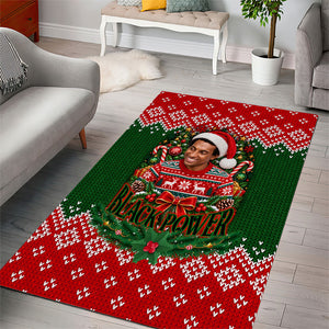 Stokely Carmichael Black Power Christmas Area Rug Retro Knit Pattern Civil Rights Voting Quote Art