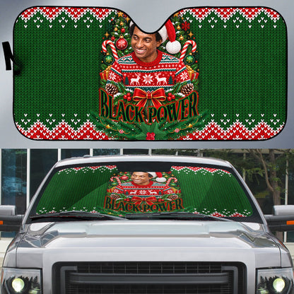 Stokely Carmichael Black Power Christmas Auto Sun Shade Retro Knit Pattern Civil Rights Voting Quote Art