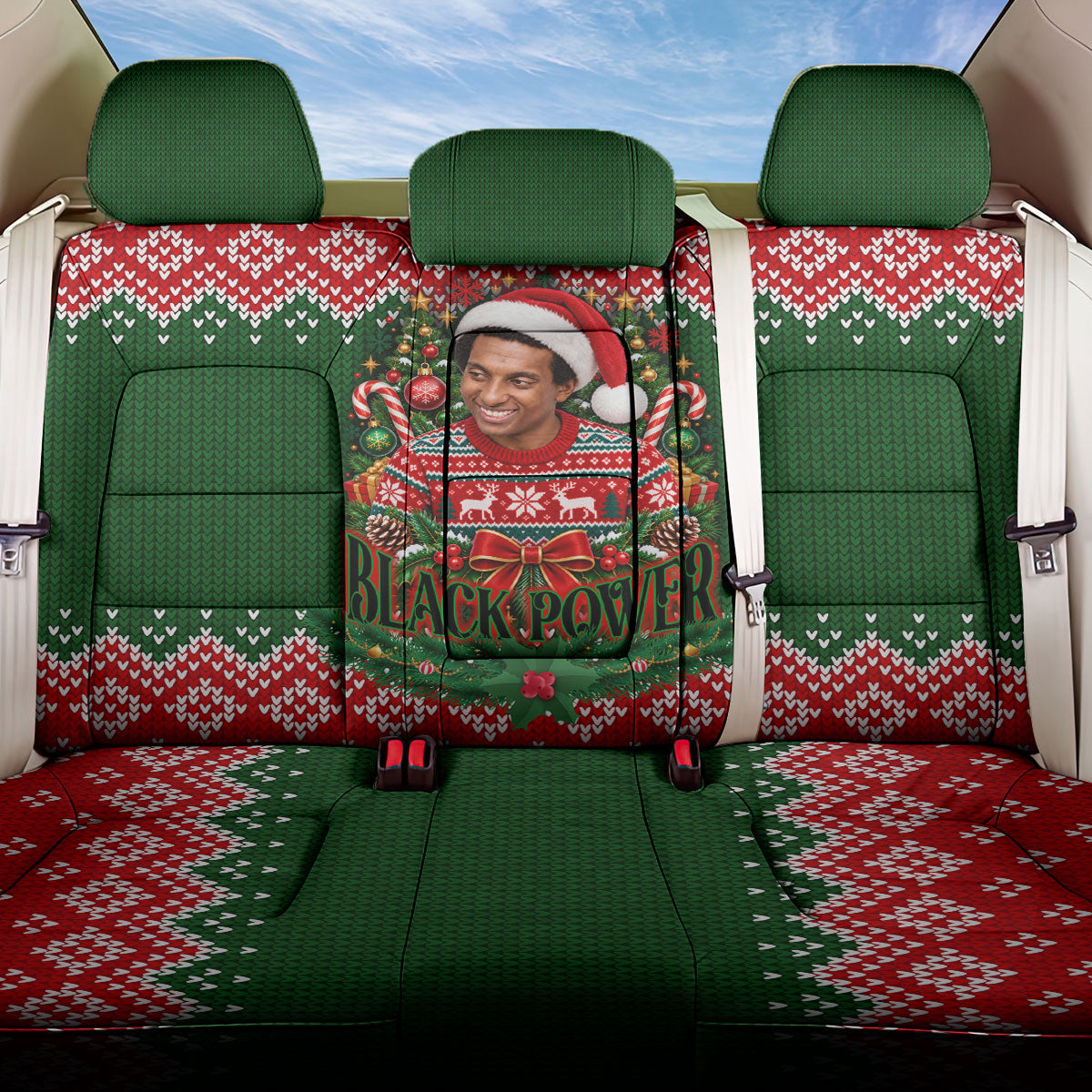 Stokely Carmichael Black Power Christmas Back Car Seat Cover Retro Knit Pattern Civil Rights Voting Quote Art