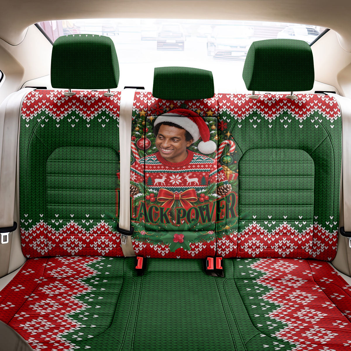 Stokely Carmichael Black Power Christmas Back Car Seat Cover Retro Knit Pattern Civil Rights Voting Quote Art