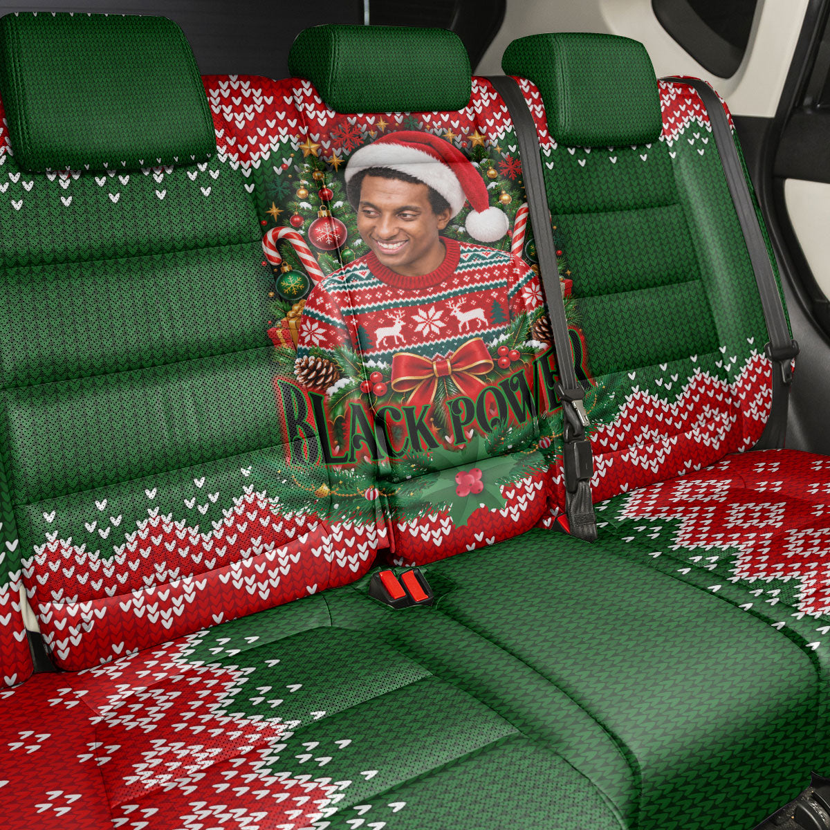 Stokely Carmichael Black Power Christmas Back Car Seat Cover Retro Knit Pattern Civil Rights Voting Quote Art