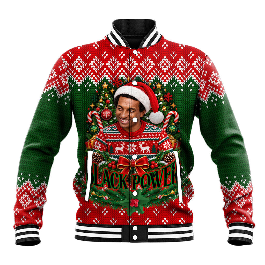 Stokely Carmichael Black Power Christmas Baseball Jacket Retro Knit Pattern Civil Rights Voting Quote Art