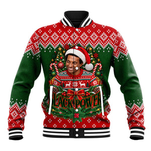 Stokely Carmichael Black Power Christmas Baseball Jacket Retro Knit Pattern Civil Rights Voting Quote Art