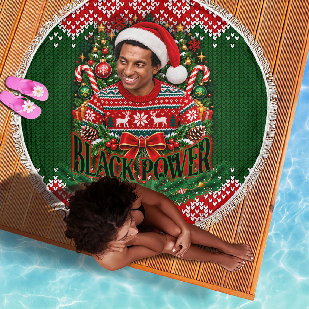 Stokely Carmichael Black Power Christmas Beach Blanket Retro Knit Pattern Civil Rights Voting Quote Art
