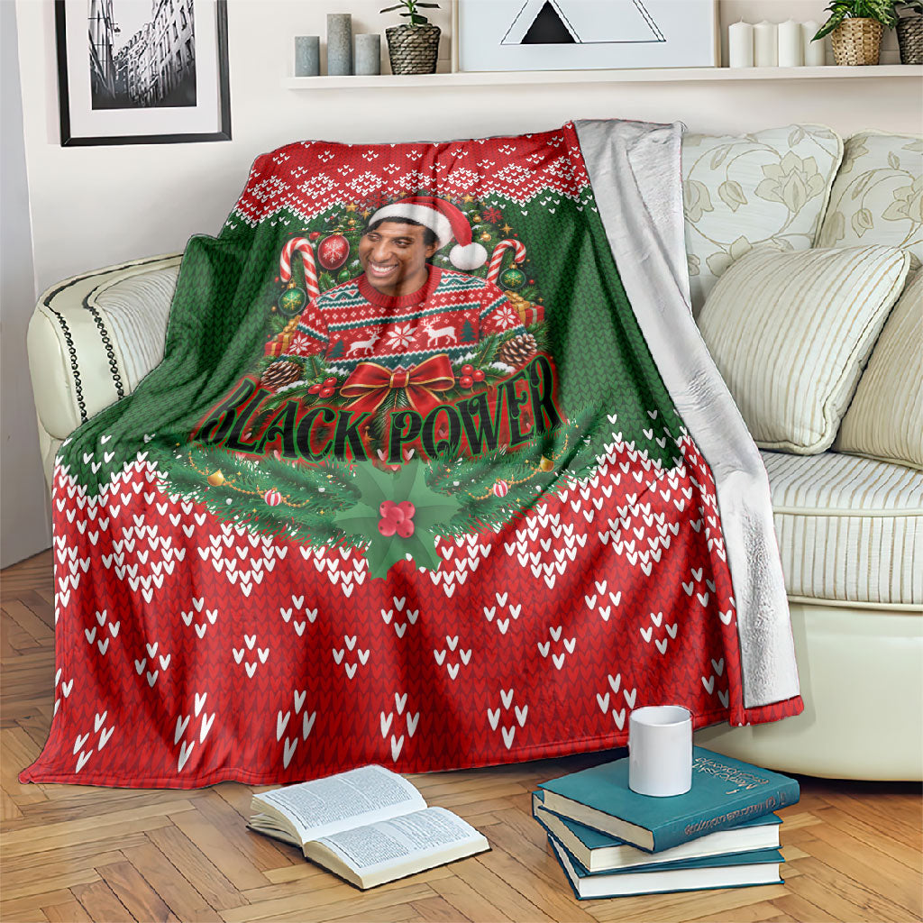 Stokely Carmichael Black Power Christmas Blanket Retro Knit Pattern Civil Rights Voting Quote Art