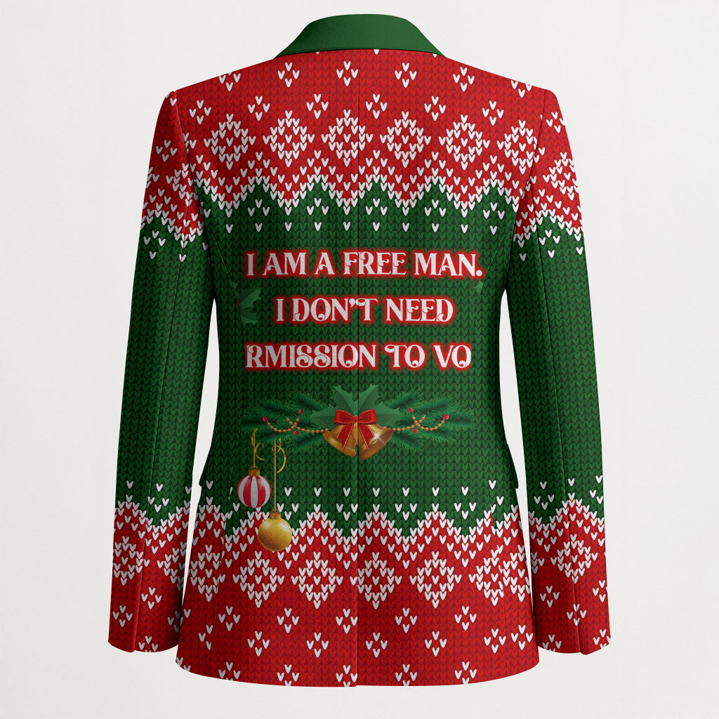 Stokely Carmichael Black Power Christmas Blazer Retro Knit Pattern Civil Rights Voting Quote Art