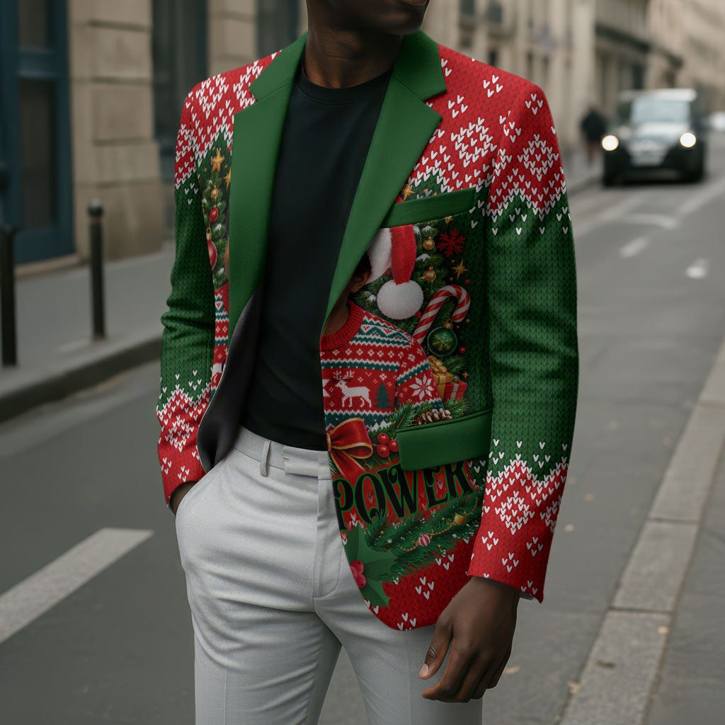 Stokely Carmichael Black Power Christmas Blazer Retro Knit Pattern Civil Rights Voting Quote Art