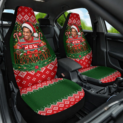 Stokely Carmichael Black Power Christmas Car Seat Cover Retro Knit Pattern Civil Rights Voting Quote Art