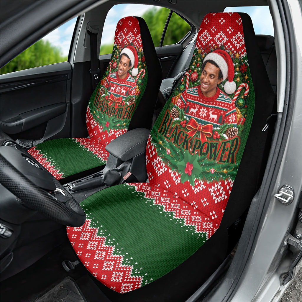 Stokely Carmichael Black Power Christmas Car Seat Cover Retro Knit Pattern Civil Rights Voting Quote Art
